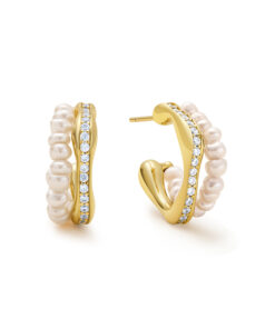 Pearl Open Hoop Earring
